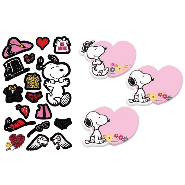 PEANUTS SNOOPY STICKY NOTES HEARTS WITH SNOOPY PADS SET OF 3 DIFFERENT ONES NEW